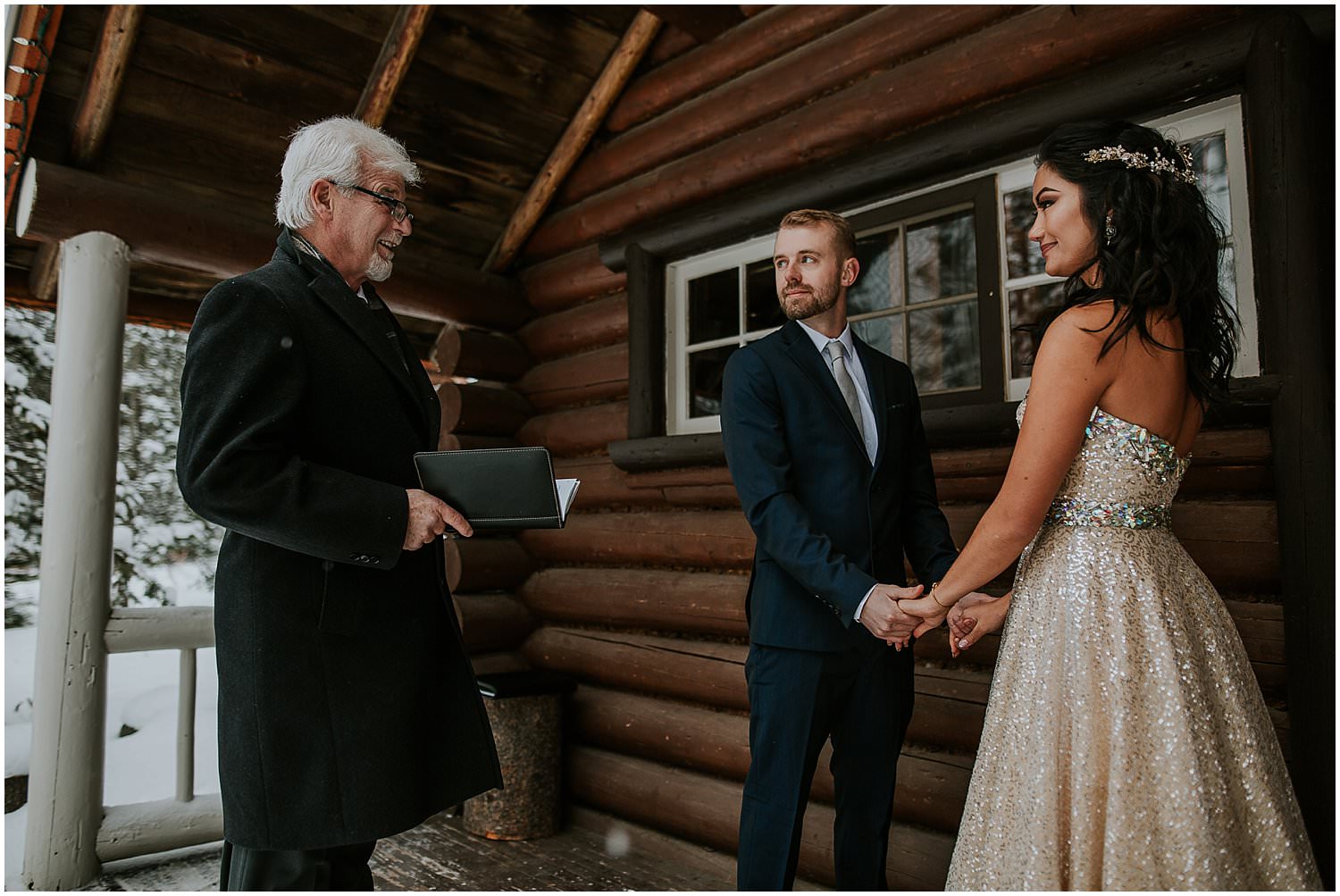 Storm Mountain Lodge Wedding Ceremony. Elope in Banff. Banff Wedding Photographer. 
