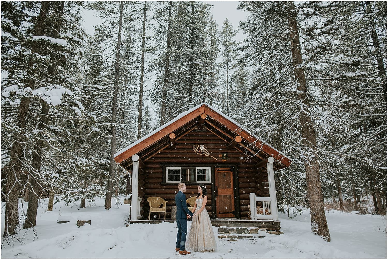 Banff Elopement Photographer. Elope in Banff. Storm Mountain Lodge Elopement. Cabin Wedding.